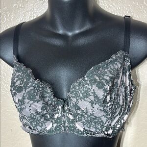 Victoria’s Secret very sexy unlined demi lace floral underwire black pink